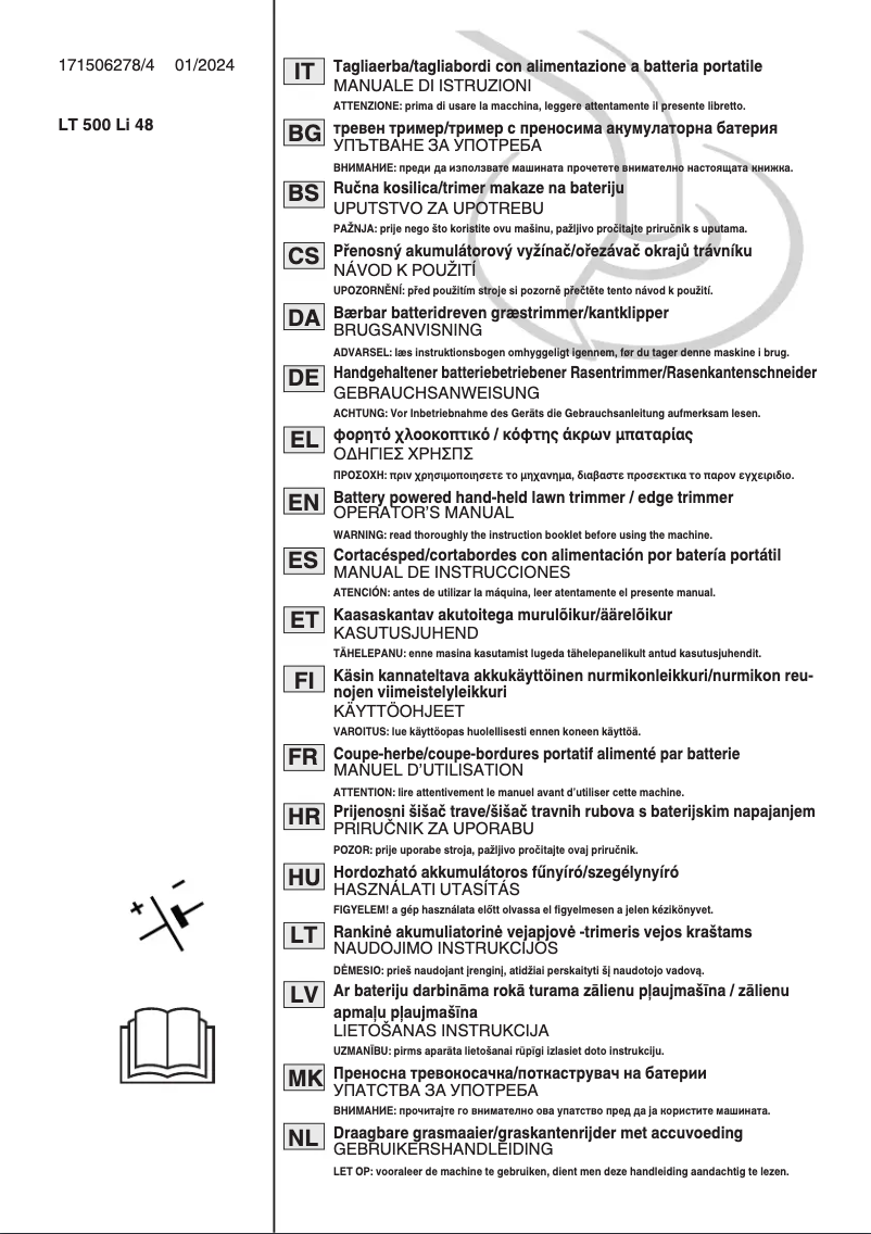 Page 1 of the manual User Manual Stiga GT 500e