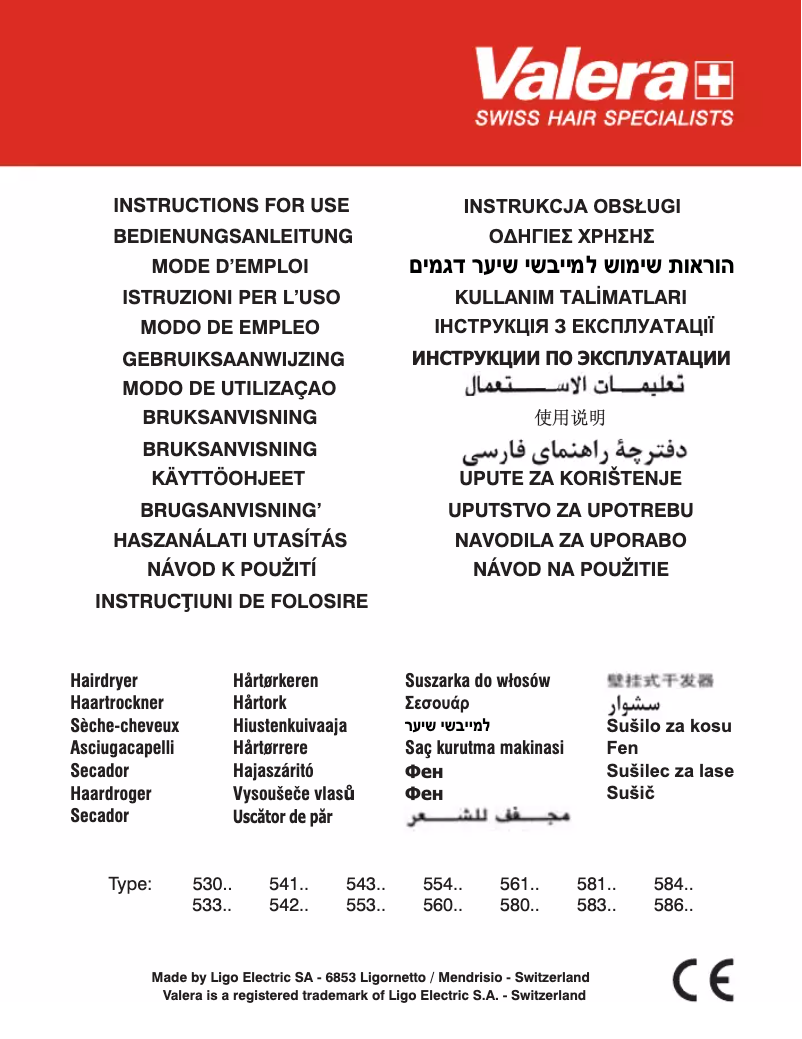 Page 1 of the manual User Manual Valera Swiss Light 3000 PRO