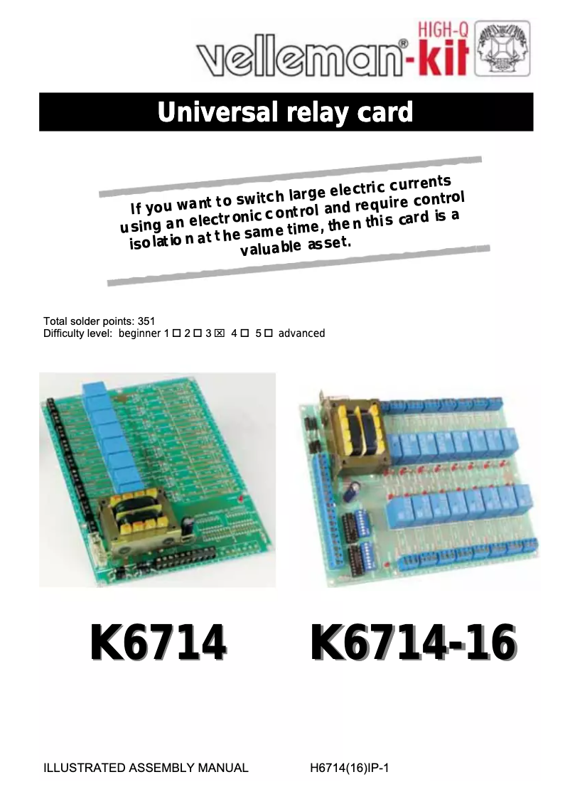 Image de la première page du manuel de l'appareil K6714-16