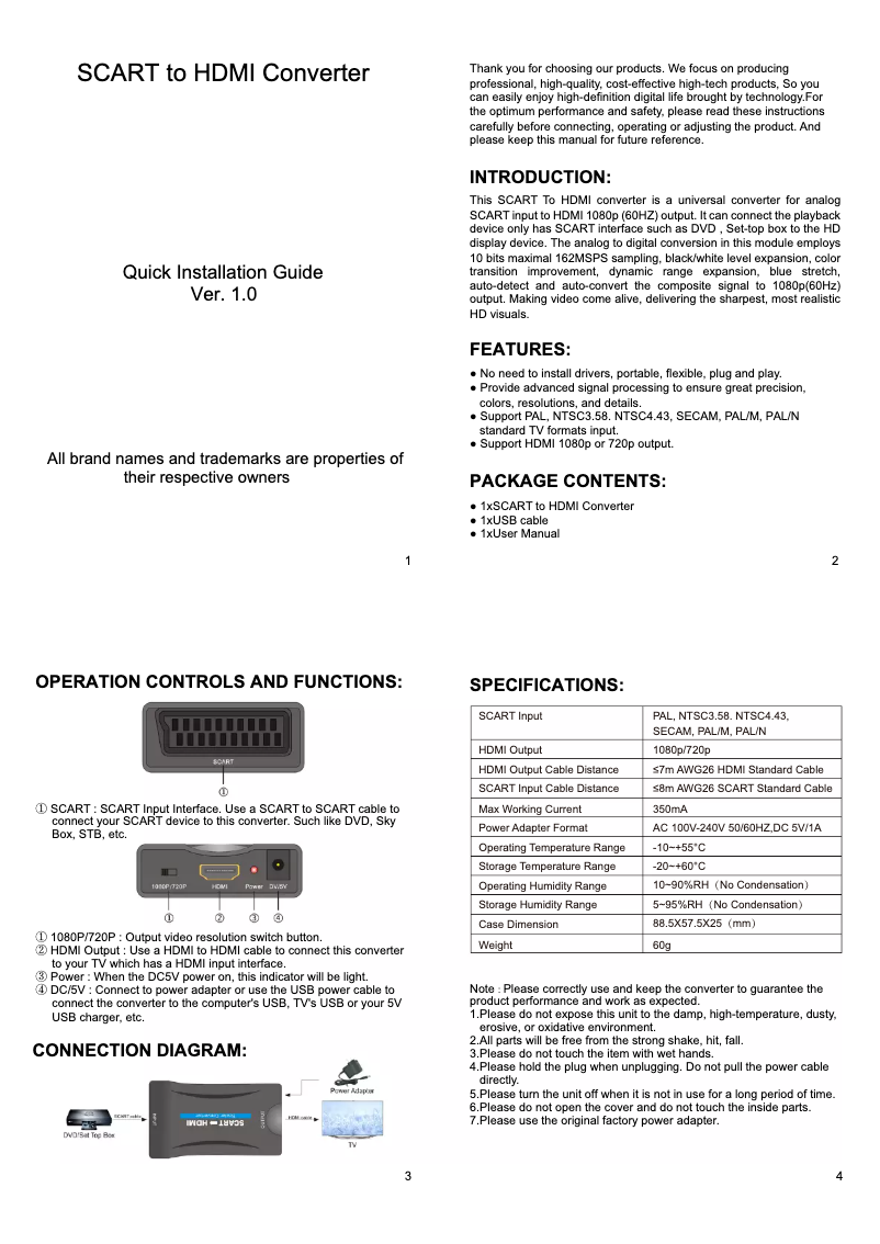 First page image of the manual for MC-SC-HM