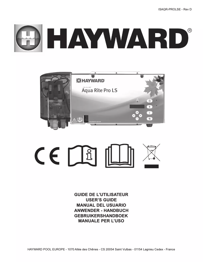 Page 1 of the manual User Manual Hayward AquaRite Pro LS