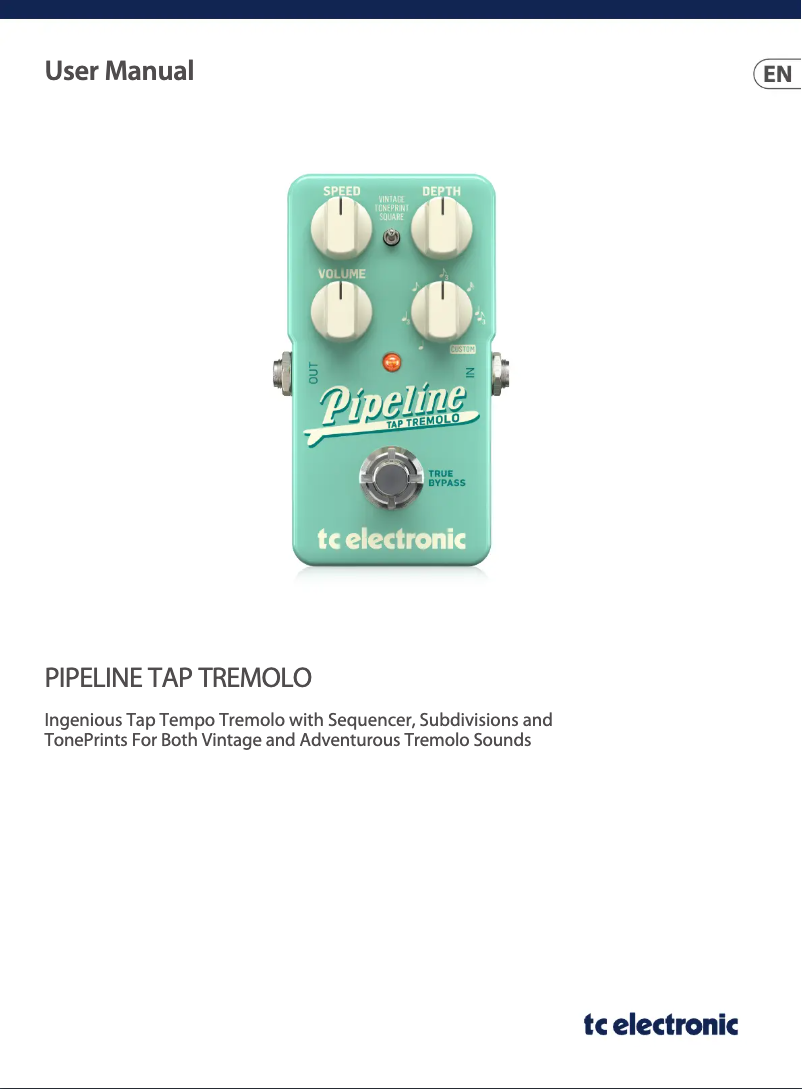 Page 1 of the manual User Manual TC Electronic Pipeline Tap Tremolo