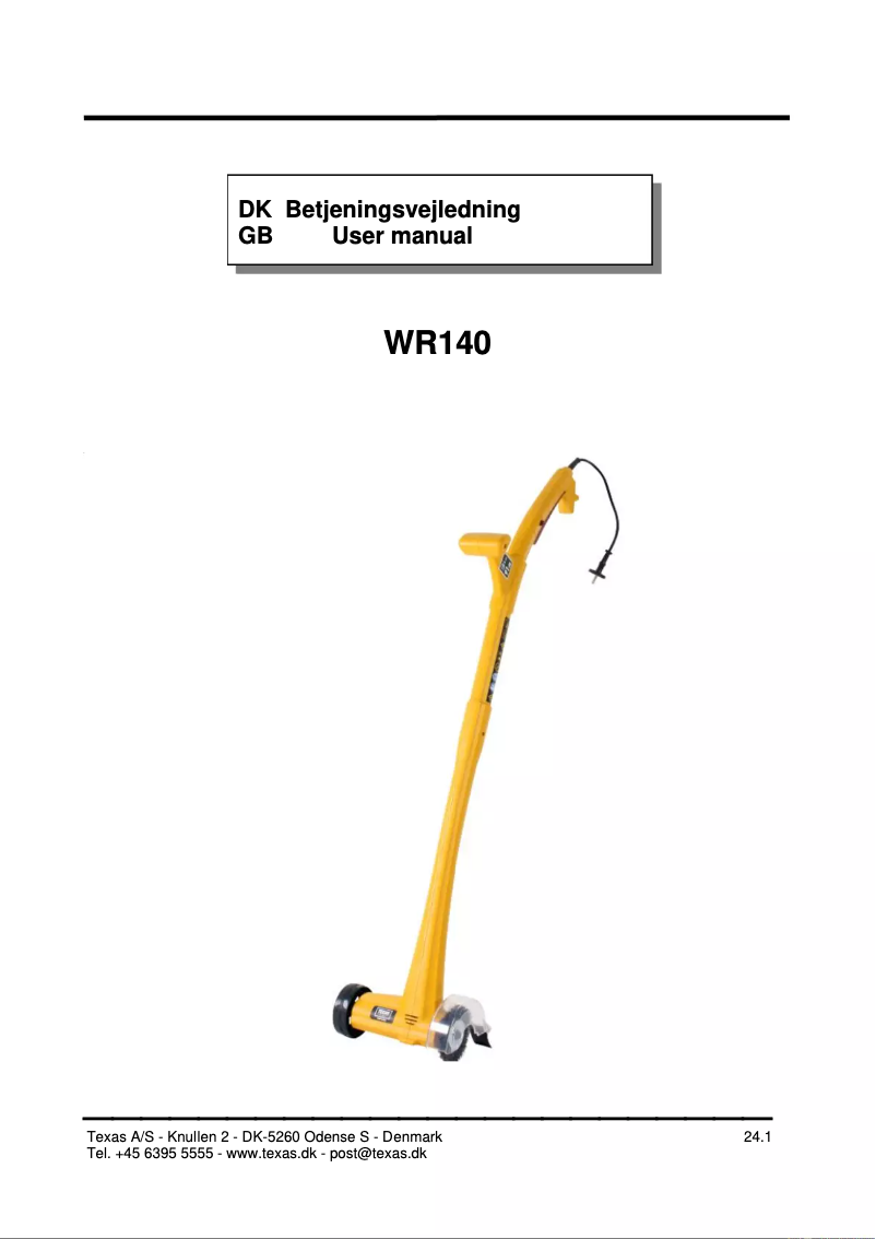 First page image of the manual for WR140