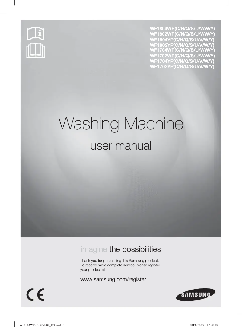 First page image of the manual for WF1804WPC/XEU
