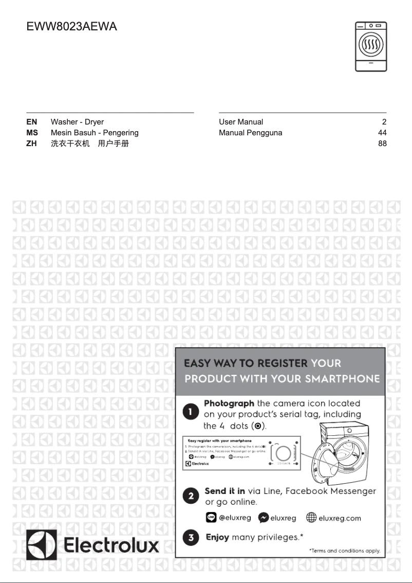 Page 1 of the manual User Manual Electrolux EWW8023AEWA