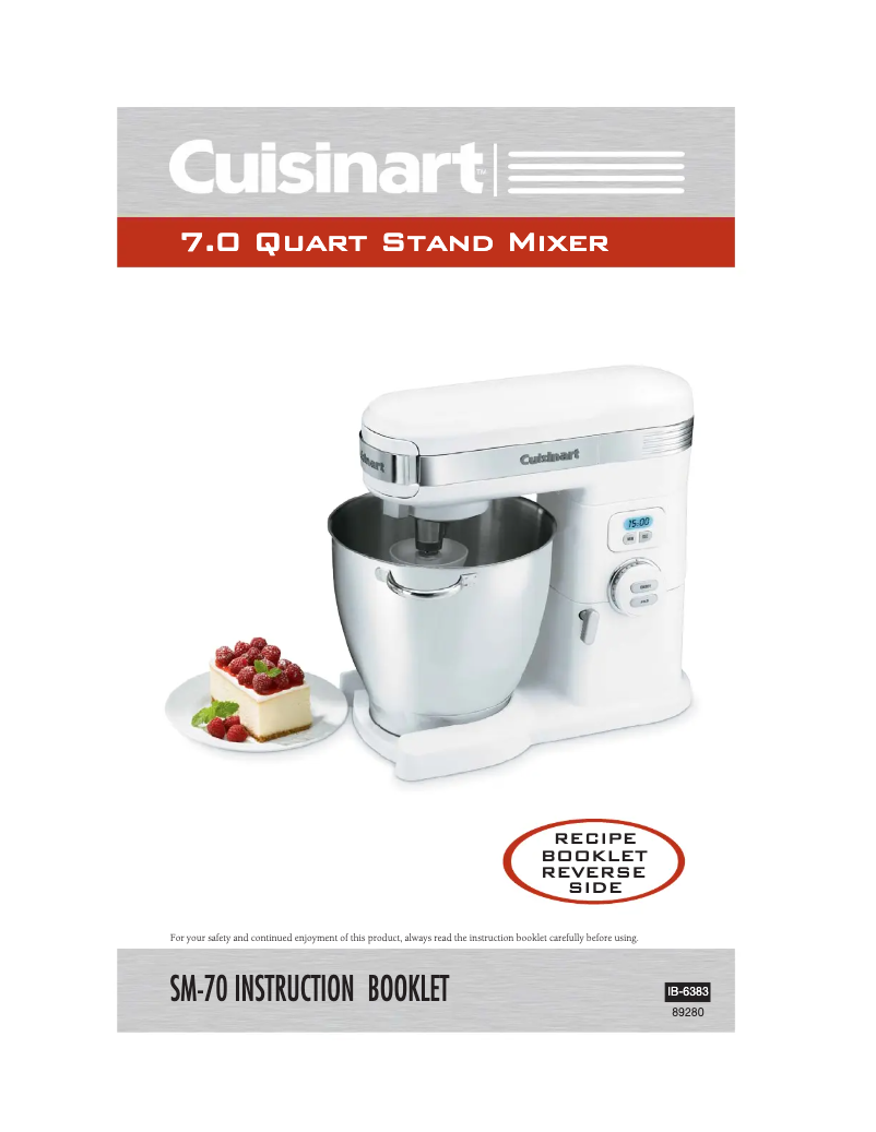 Page 1 of the manual User Manual Cuisinart SM-70