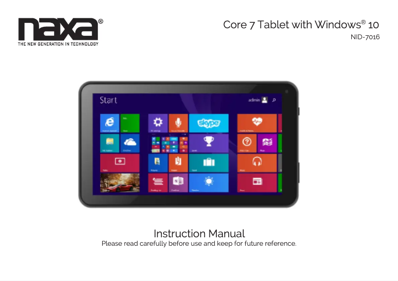 Page 1 of the manual User Manual Naxa NID-7016