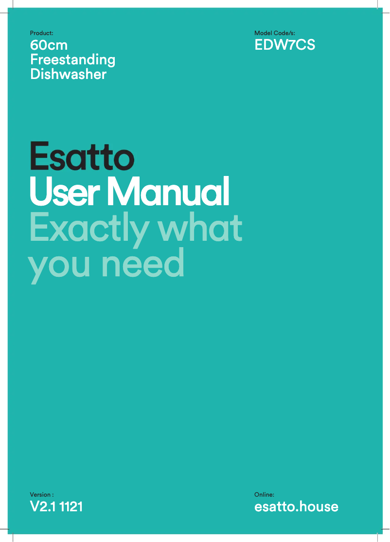 Page 1 of the manual User Manual Esatto EDW7CS