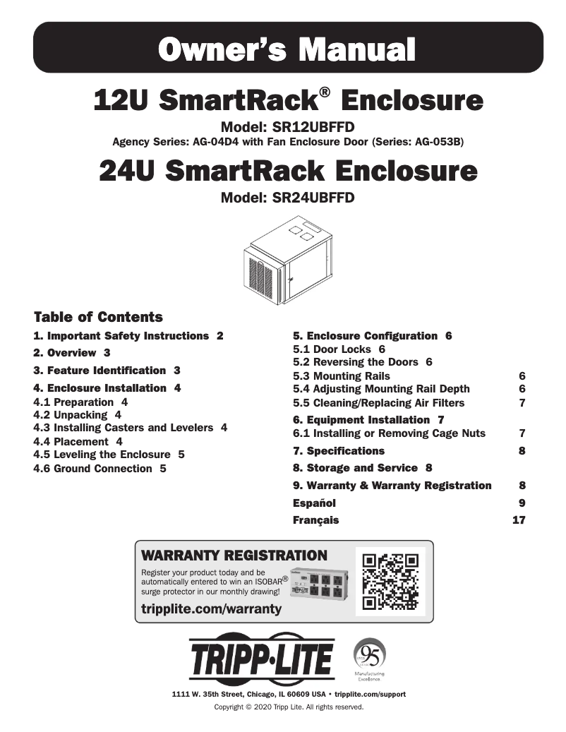 Page 1 of the manual User Manual Tripp Lite SmartRack SRX12UBFFD