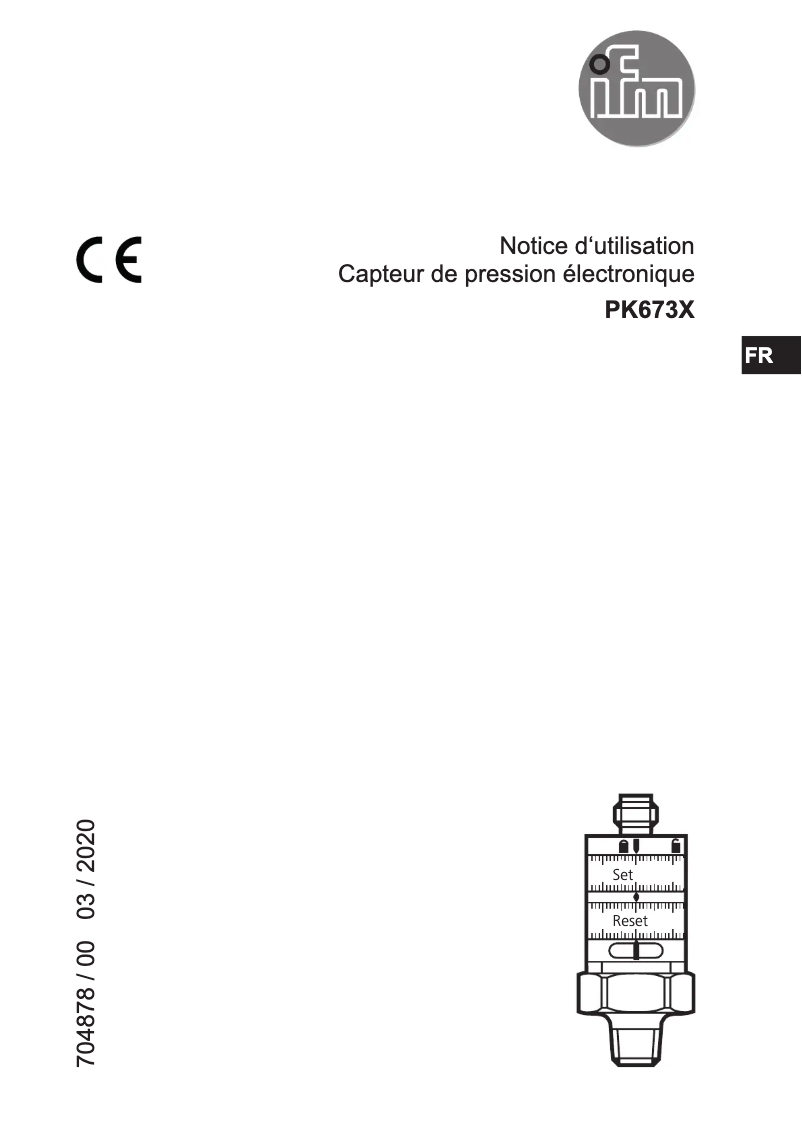 Page 1 of the manual User Manual IFM PK6731