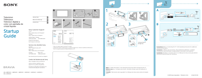 First page image of the manual for KDL-40R510C