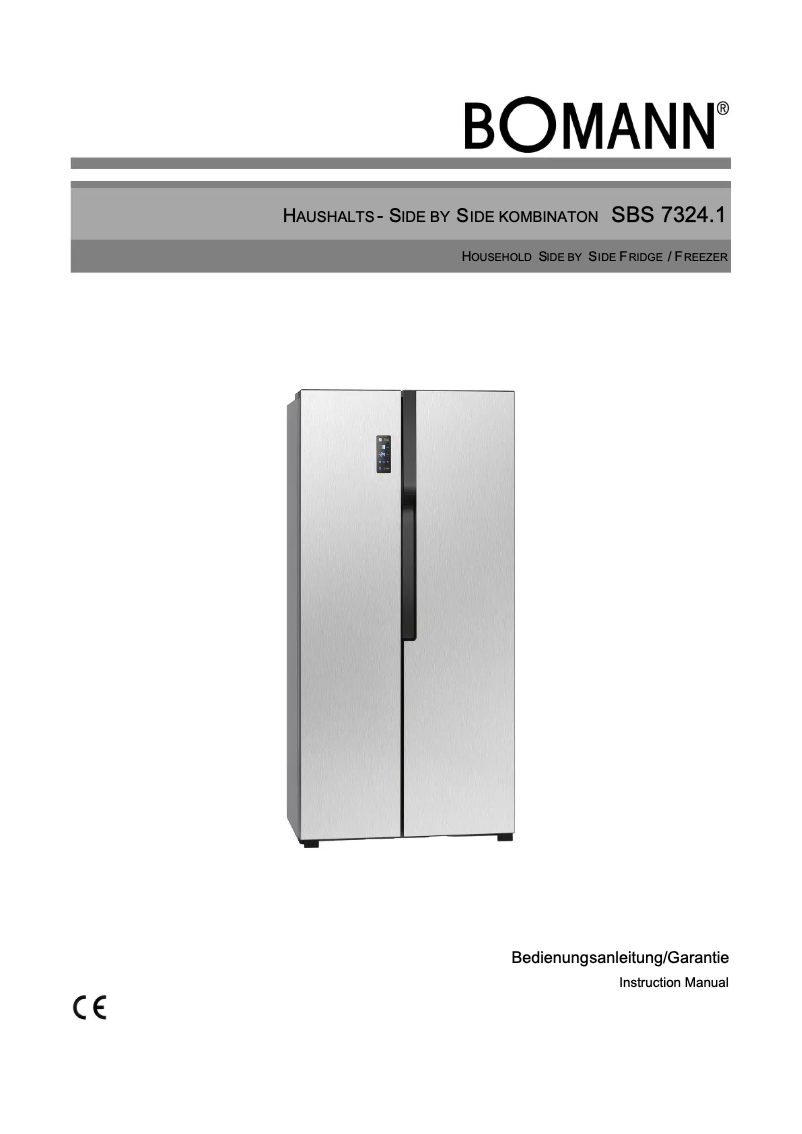 Page 1 of the manual User Manual Bomann SBS 7324.1