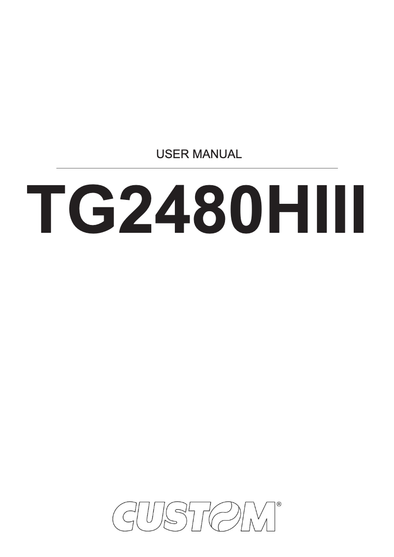 First page image of the manual for TG2480HIII