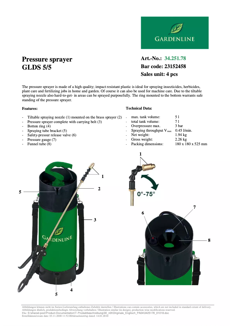 Image de la première page du manuel de l'appareil GLDS 5/5