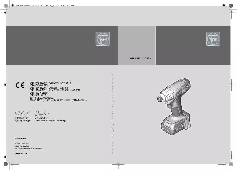 First page image of the manual for ASCD 12-100 W4C