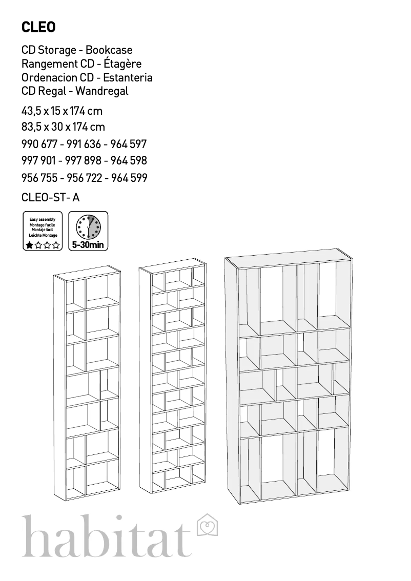 First page image of the manual for Cleo (43.5x15x174)