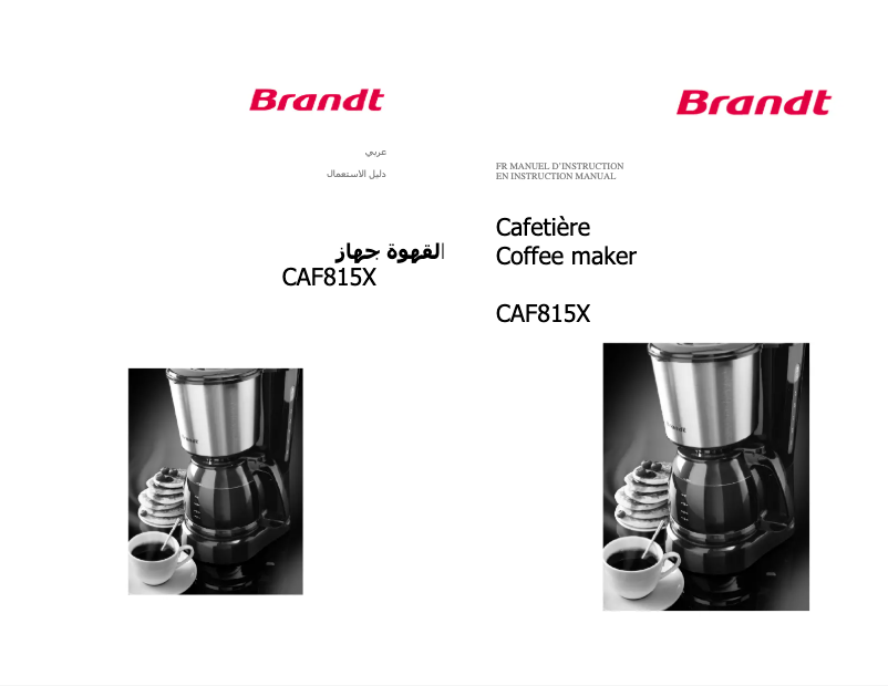 Page 1 of the manual User Manual Brandt CAF815X
