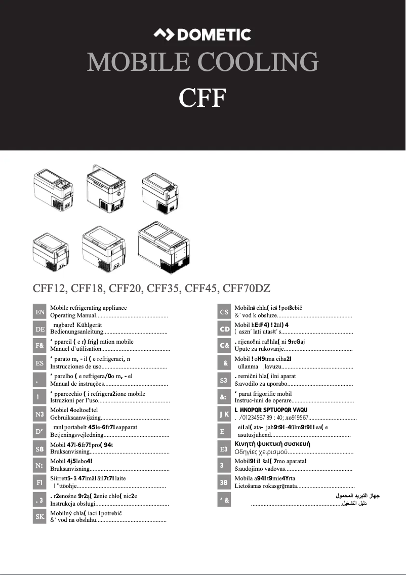 Page 1 de la notice Manuel utilisateur Dometic CFF12