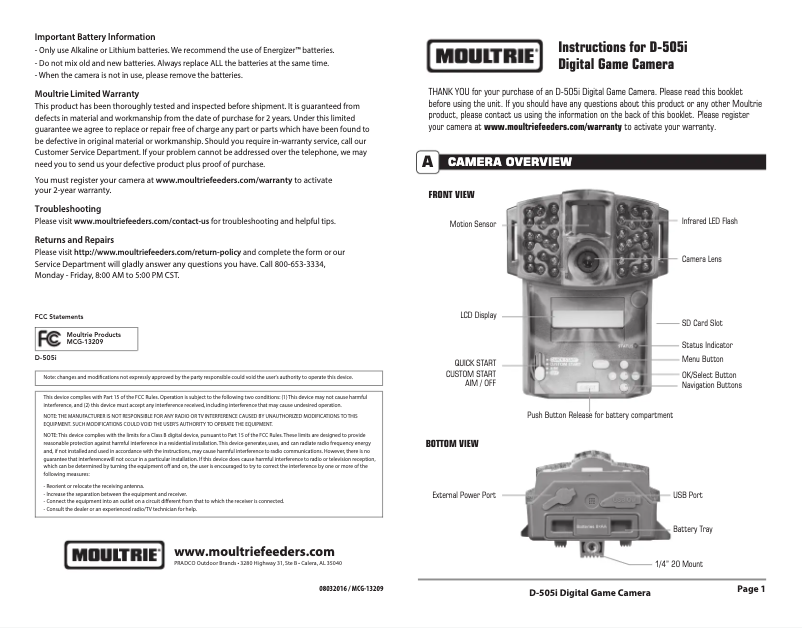 First page image of the manual for D-505i