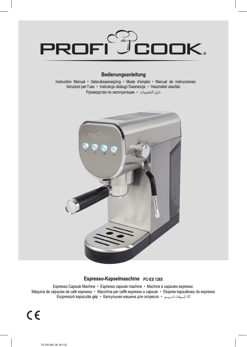 Page 1 of the manual User Manual ProfiCook PC-ES-KA 1265