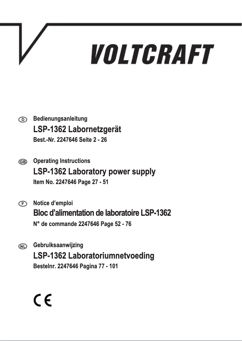First page image of the manual for LSP-1362
