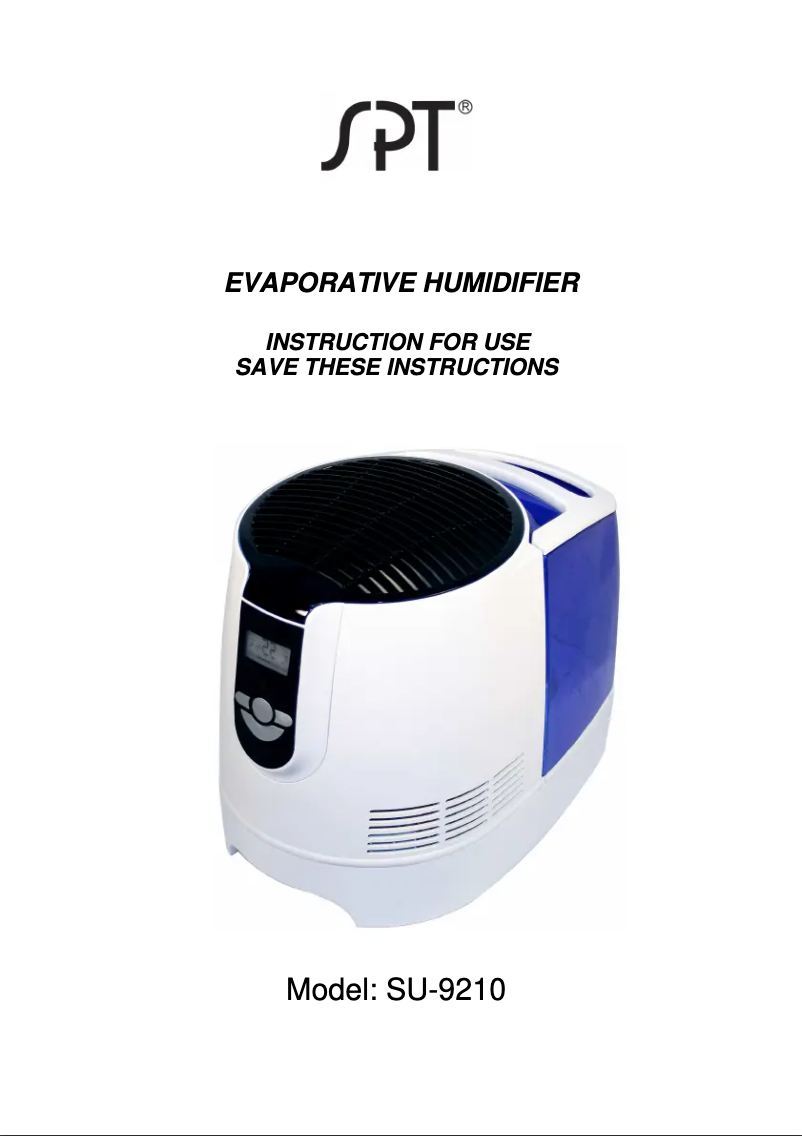 Page 1 of the manual User Manual Sunpentown SU-9210