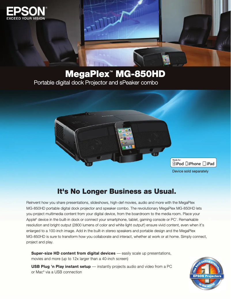 Image de la première page du manuel de l'appareil MegaPlex MG-850HD