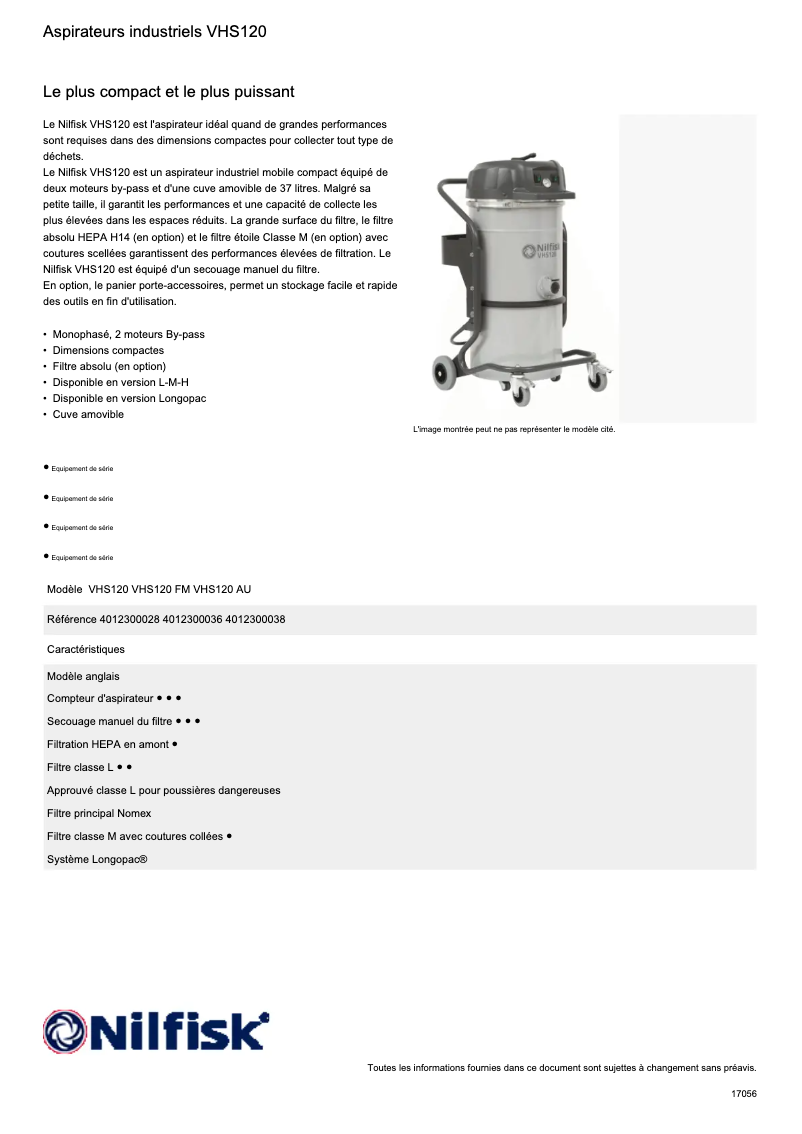 First page image of the manual for VHS120