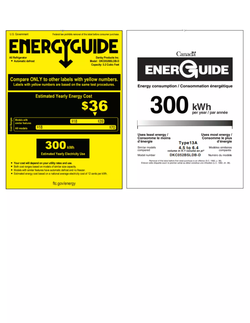 Page 1 of the manual Energy Label Danby DKC052BSLDB