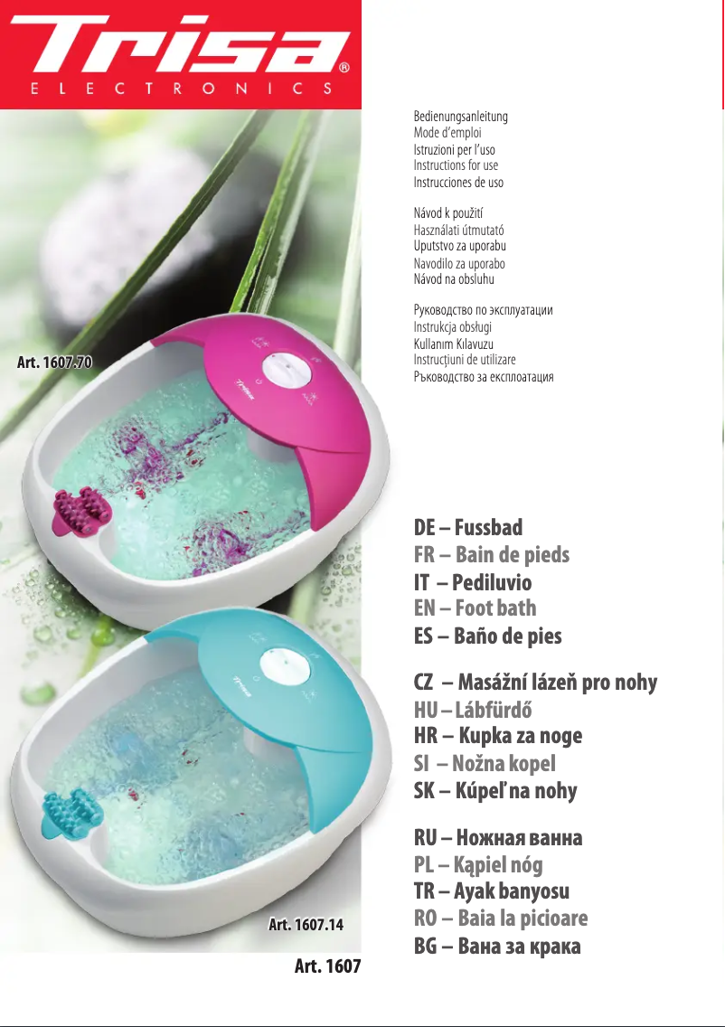Page 1 of the manual User Manual Trisa Foot Spa