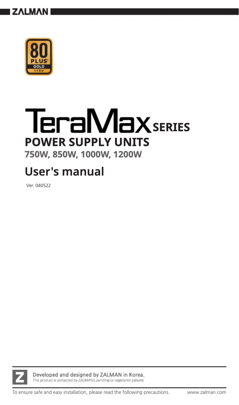Image de la première page du manuel de l'appareil TeraMax ZM1000-TMX