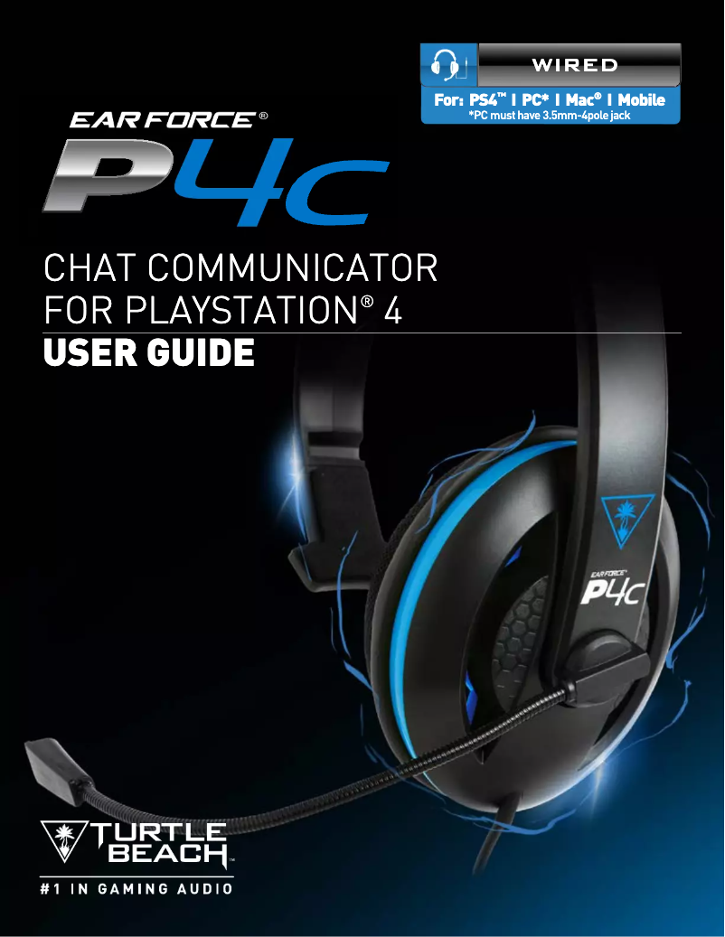Page 1 of the manual User Manual Turtle Beach Ear Force P4C