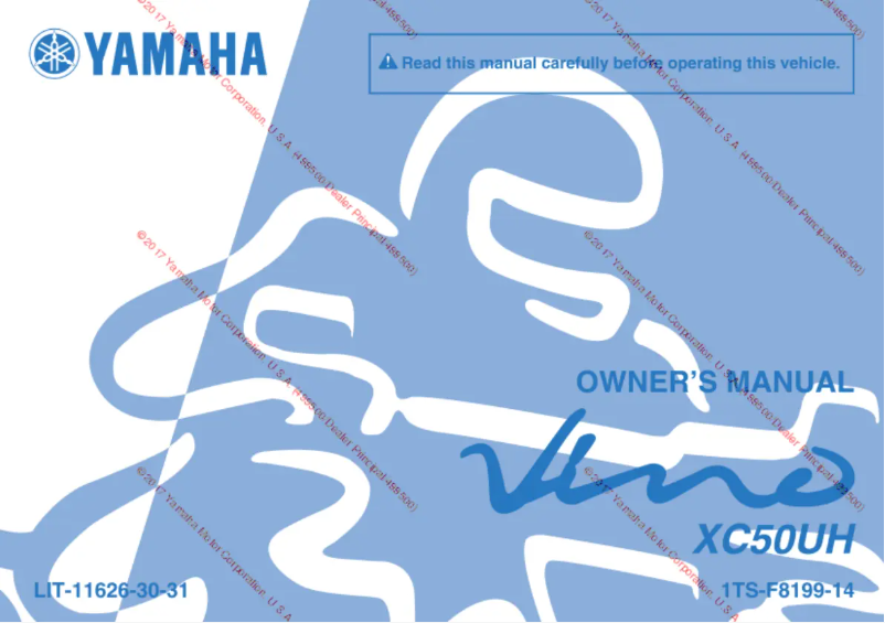 Page 1 of the manual User Manual Yamaha Vino Classic (2017)