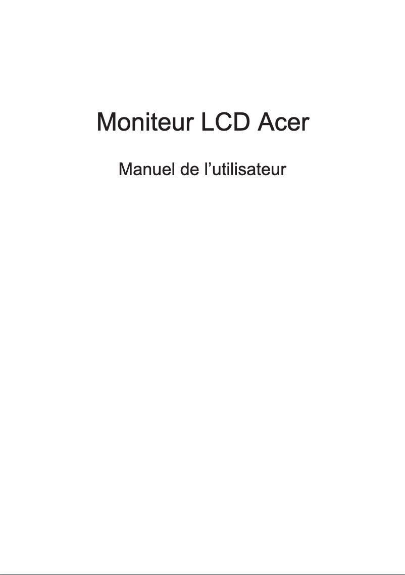Page 1 of the manual User Manual Acer EK221QH