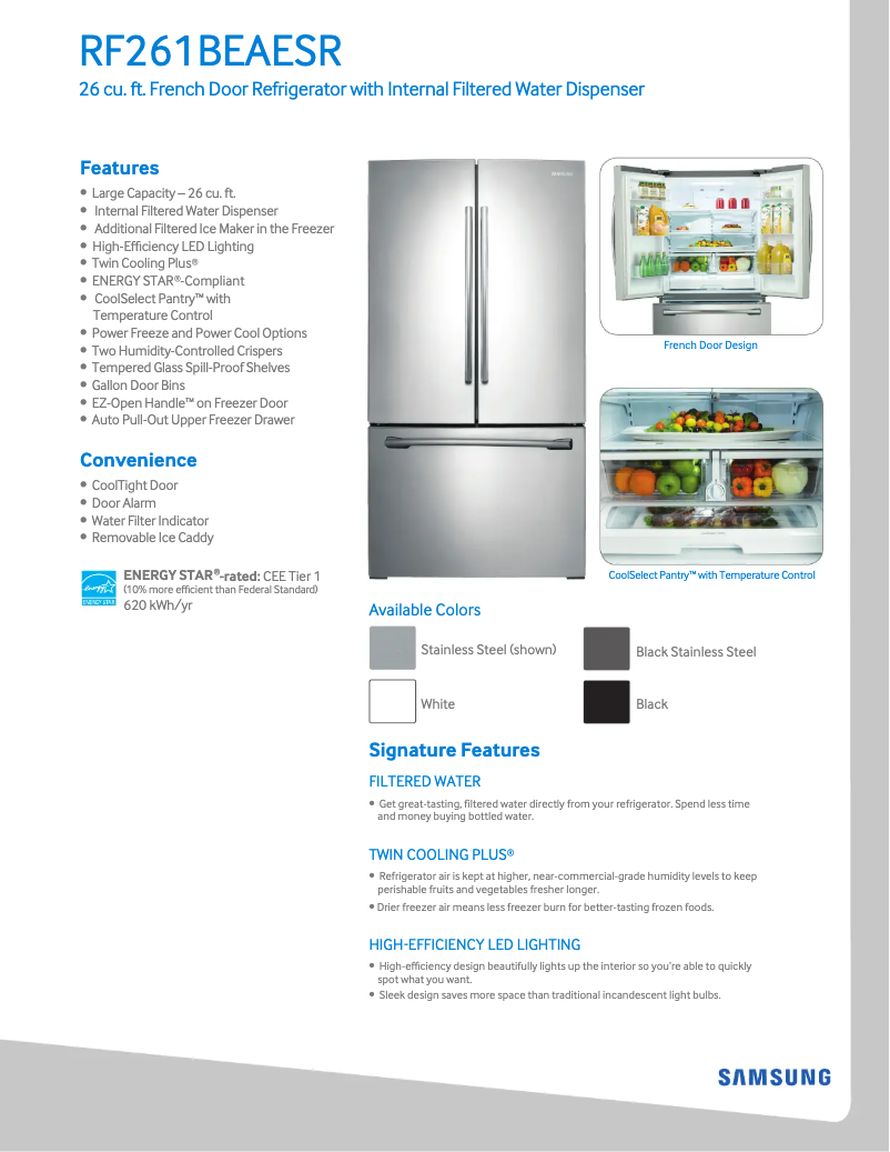 First page image of the manual for RF220NCTASG