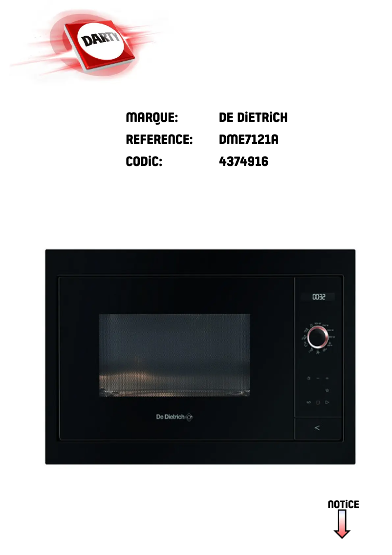 First page image of the manual for DME7121A