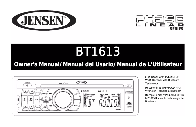 Page 1 of the manual User Manual Jensen BT1613