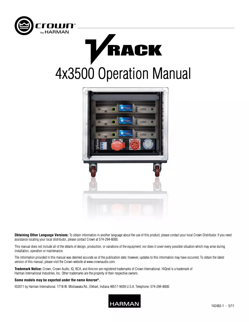 First page image of the manual for 4x3500HD