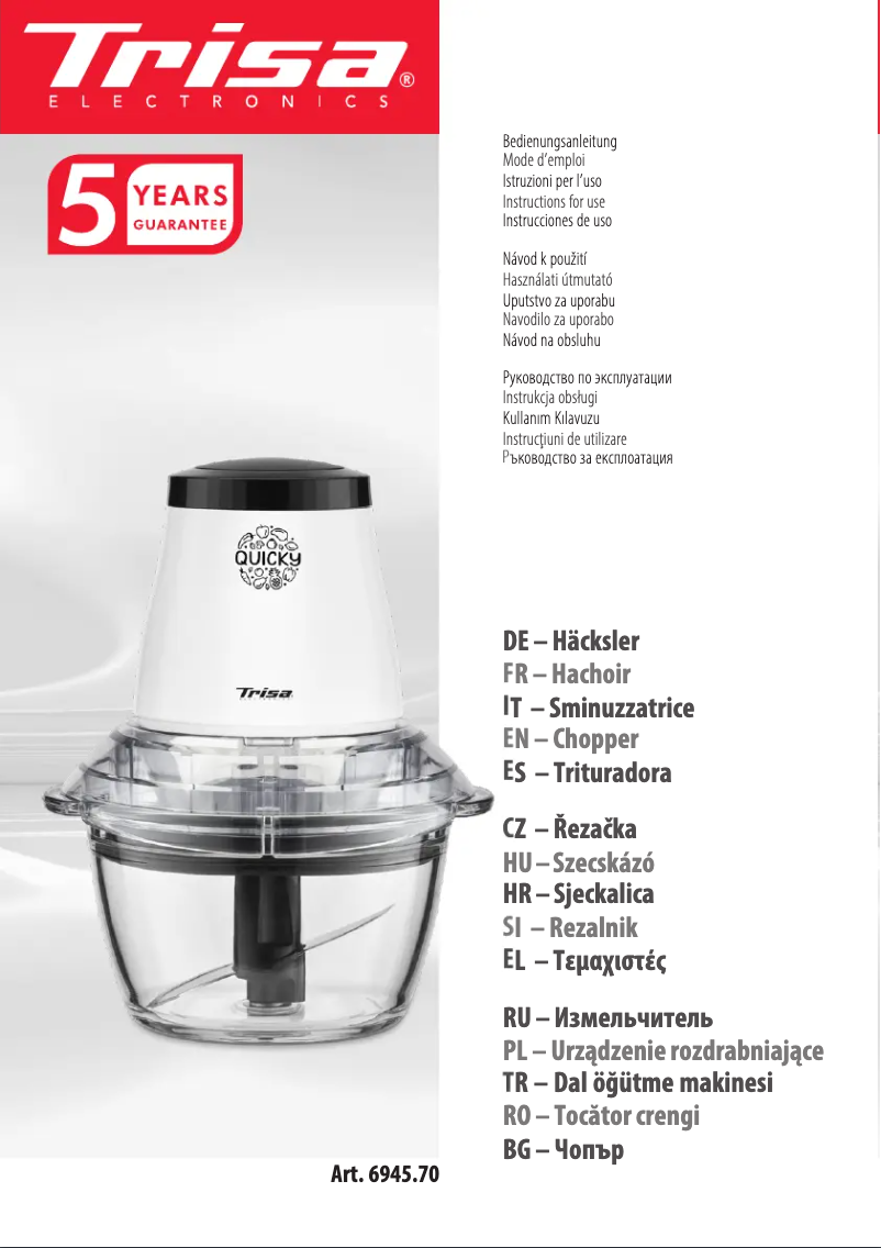 First page image of the manual for Quicky 6945.70