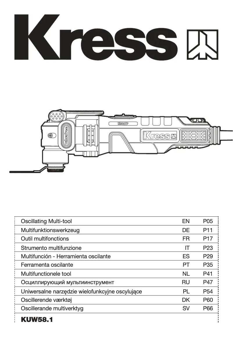 Page 1 of the manual User Manual Kress KUW58.1