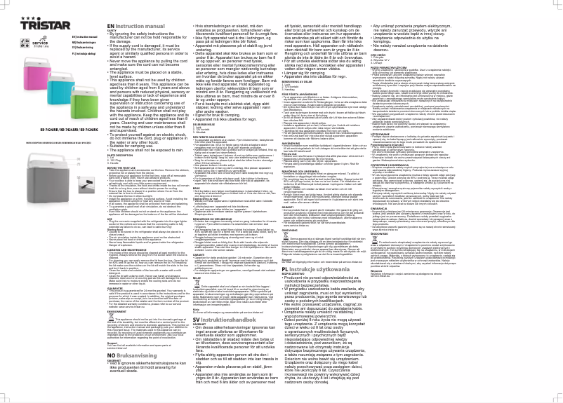 Page 1 of the manual User Manual TriStar KB-7424JUR