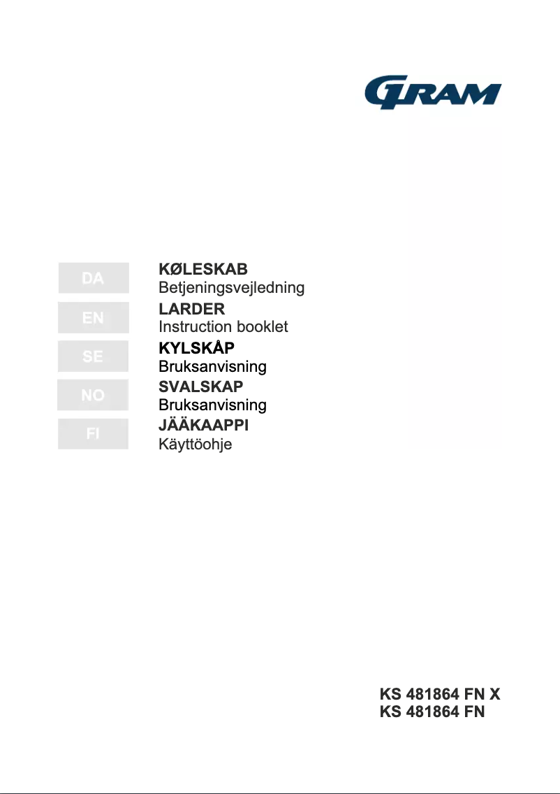 Page 1 of the manual User Manual Gram KS 481864 FN