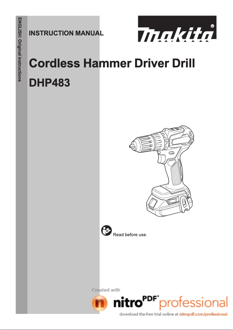First page image of the manual for DHP483RMJ