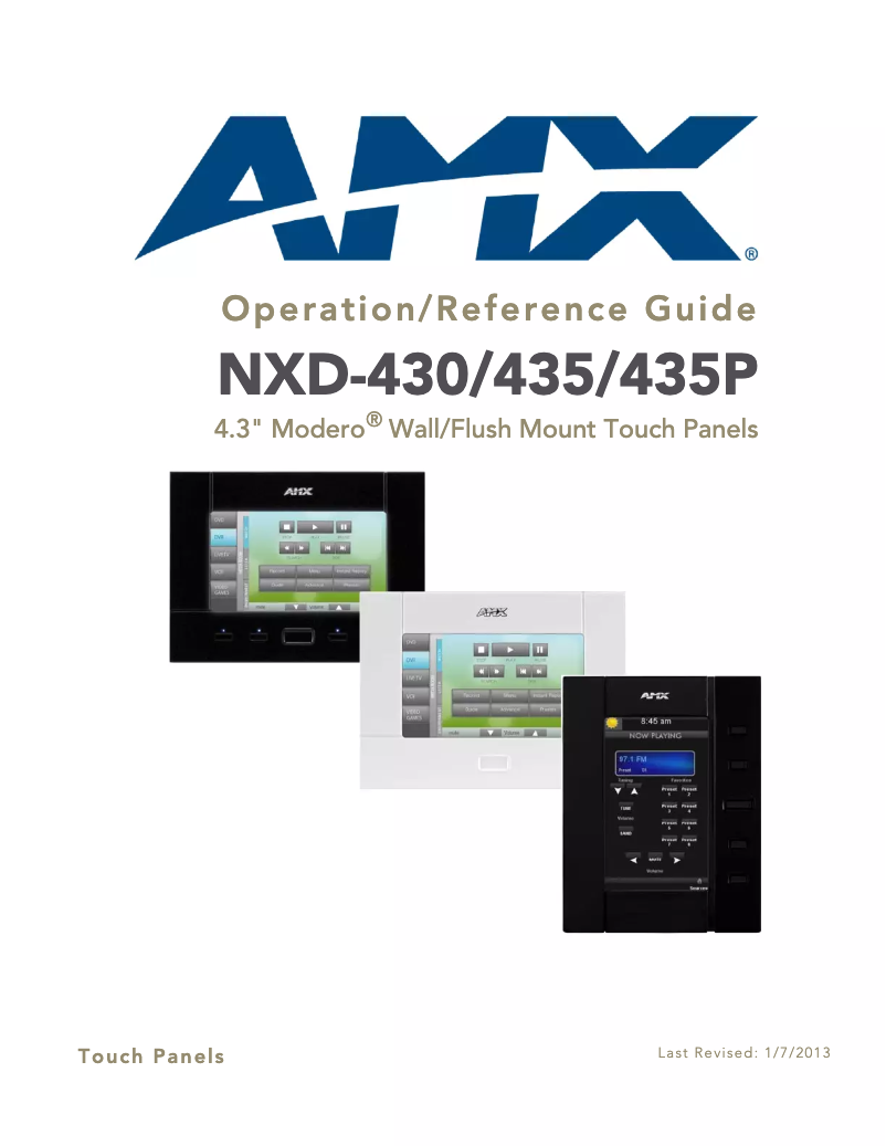 First page image of the manual for Modero NXD-430