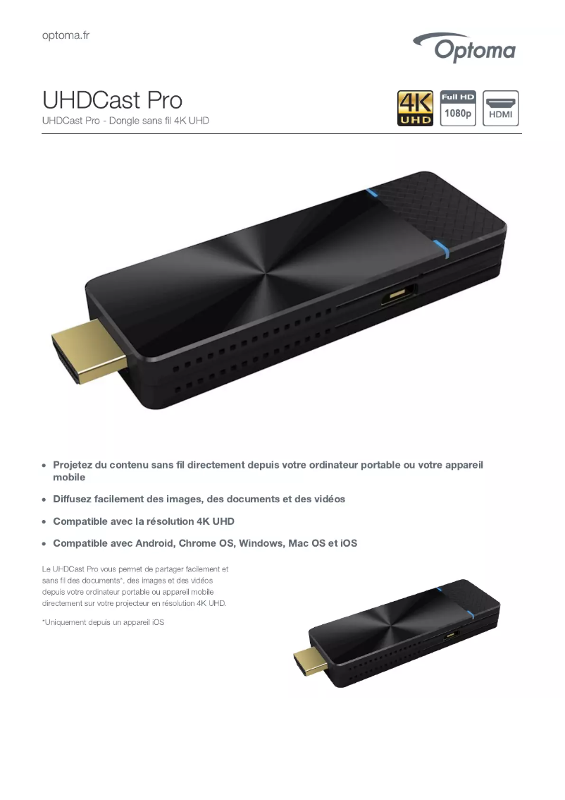 First page image of the manual for UHDCast Pro