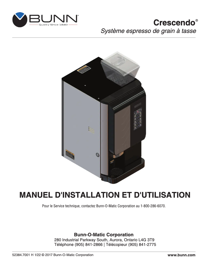 Image de la première page du manuel de l'appareil Crescendo