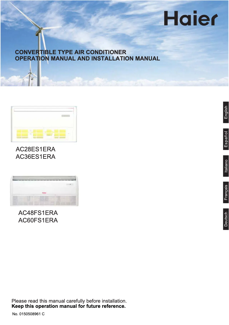 Page 1 of the manual User Manual Haier AC24CS1ERA