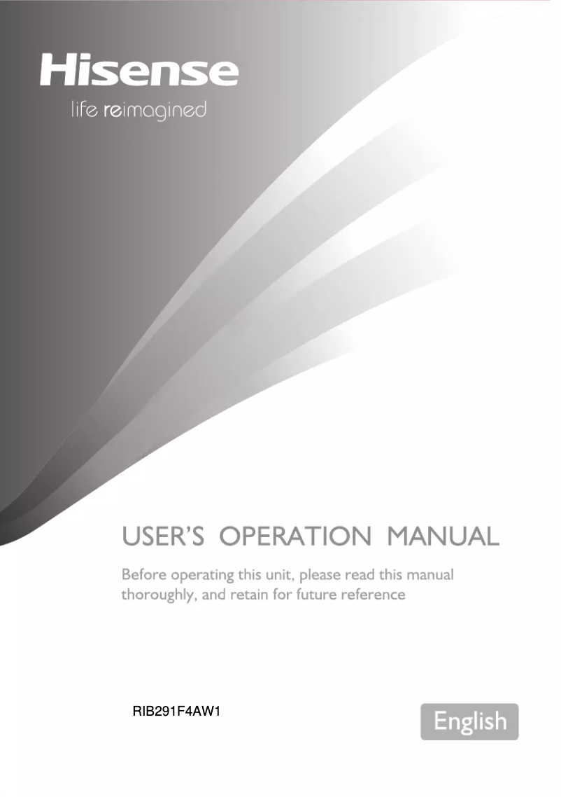 First page image of the manual for RIB291F4AWF