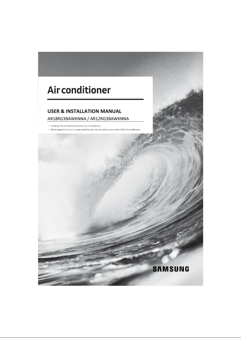 Page 1 of the manual User Manual Samsung AR18RG3BAWKNNA