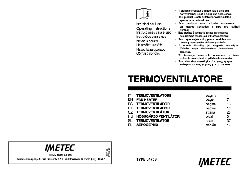Page 1 of the manual User Manual Imetec C2-200 4014